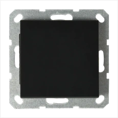 Изображение Звонковый механизм 10A 250V~ с накладкой, цвет черный матовый (soft touch)